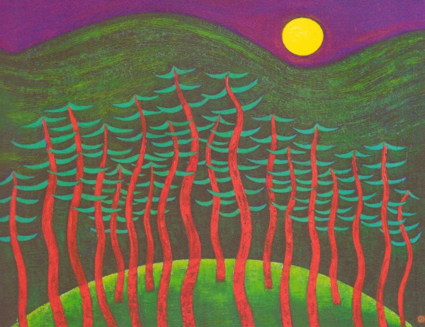 “그림을 그린 게 아니라 캔버스에 나무를 심었죠”, '춤추는 소나무'展, 정미애 화백